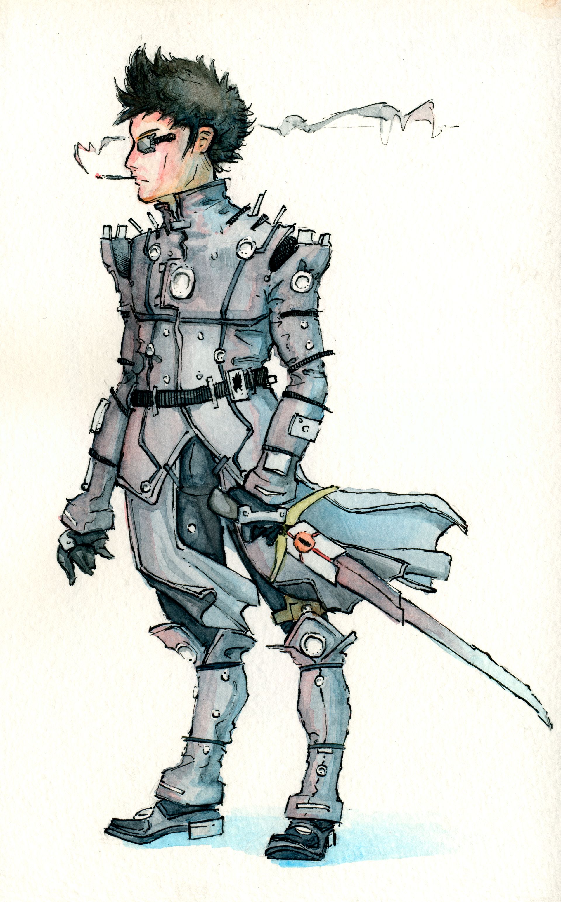 A preliminary design for Crow, an original character by Kyle Jorve