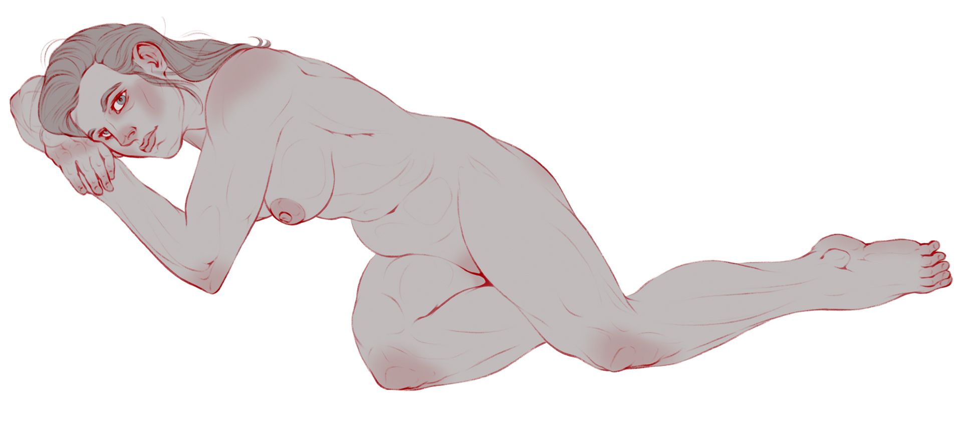 A sketch of a nude model