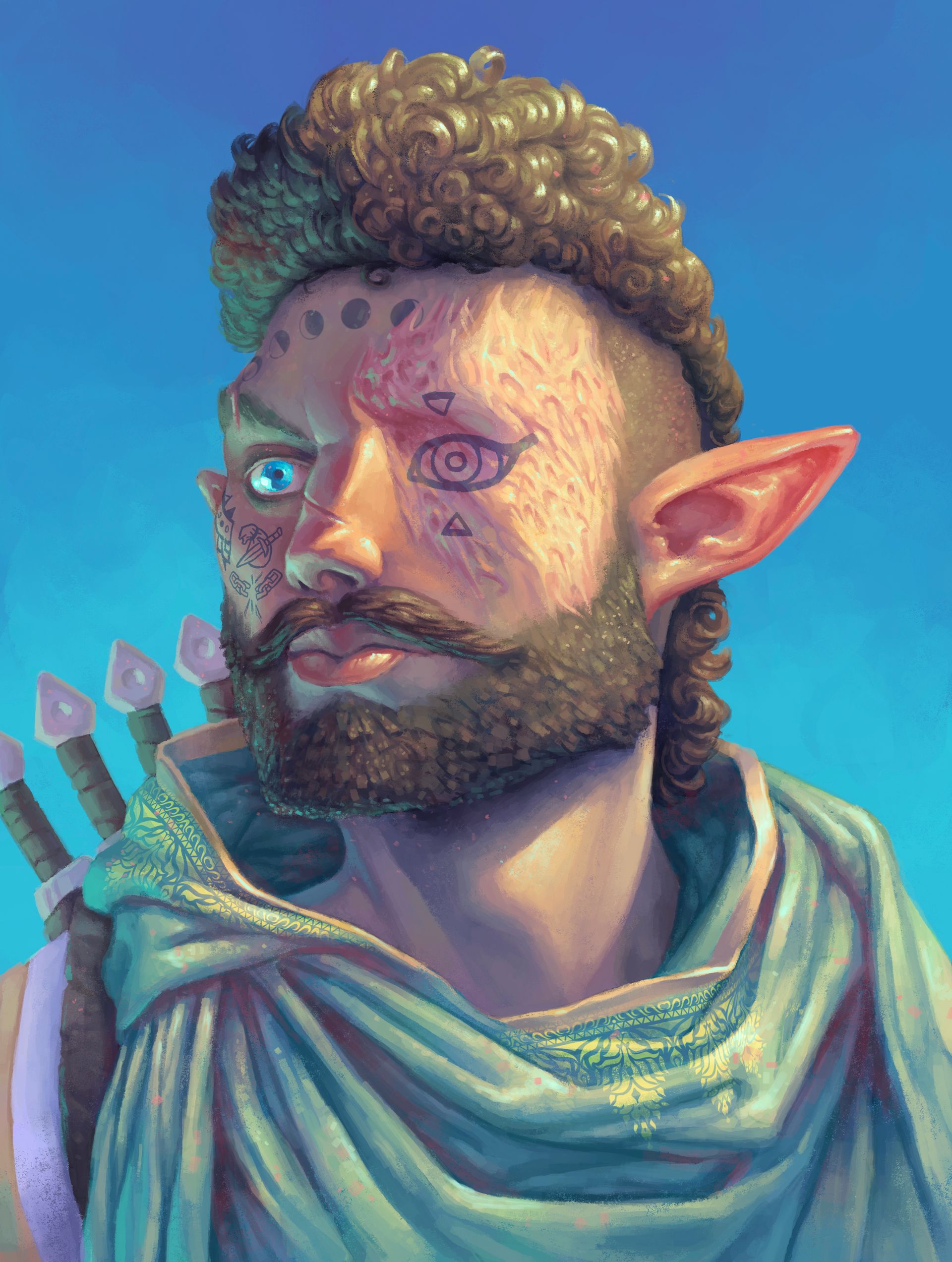 A portrait of Cargha Bezamik, an original character by Kyle Jorve