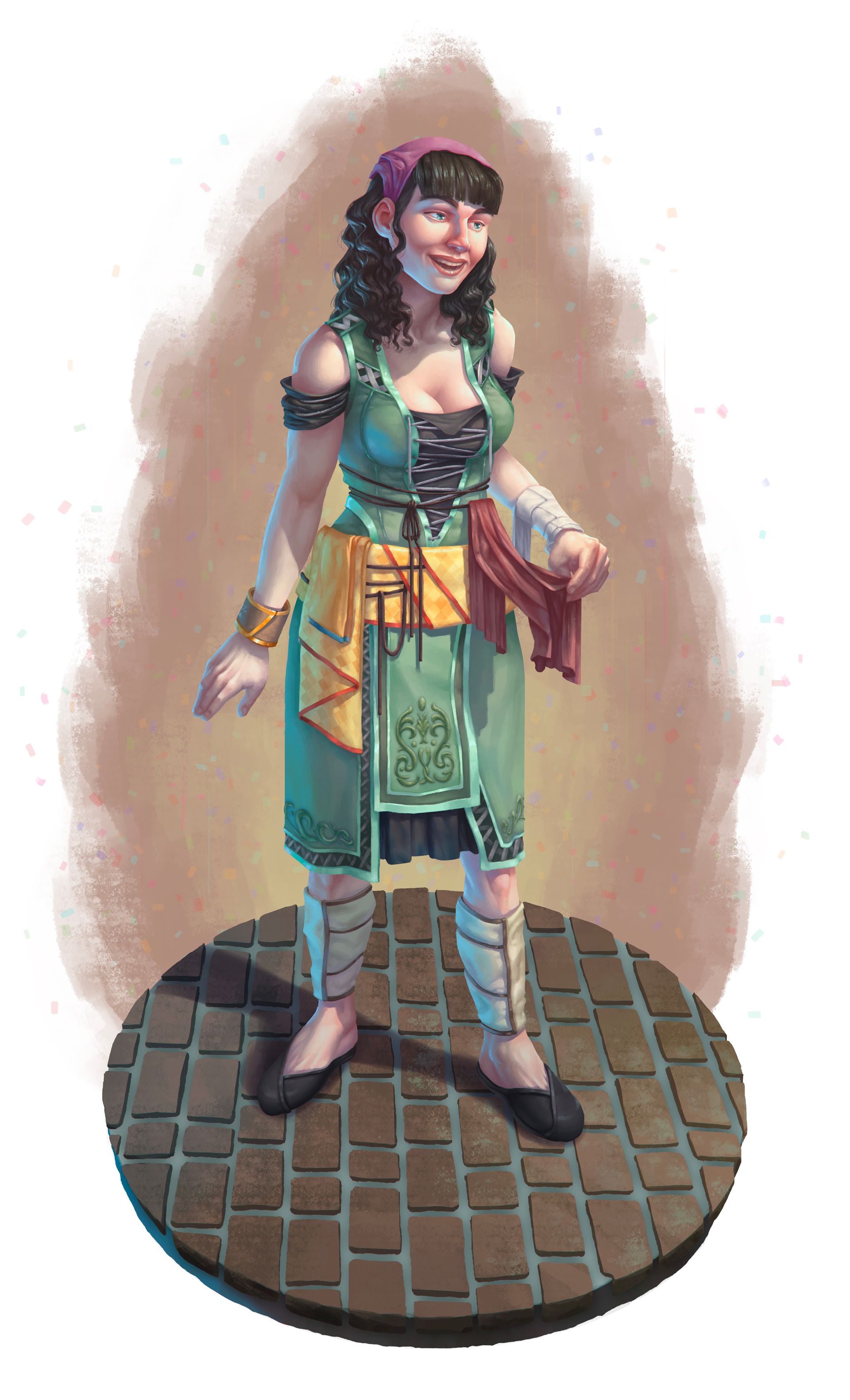 Kyra Luckleav, an original character by Kyle Jorve, laughs at something out of frame