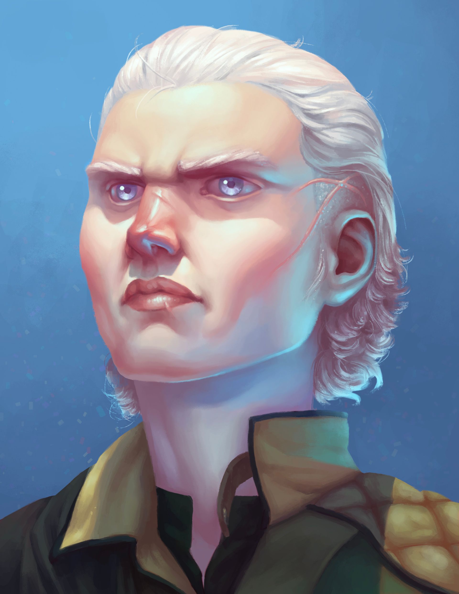 A portrait of Lieutenant Toval Caslen, an original character by Kyle Jorve