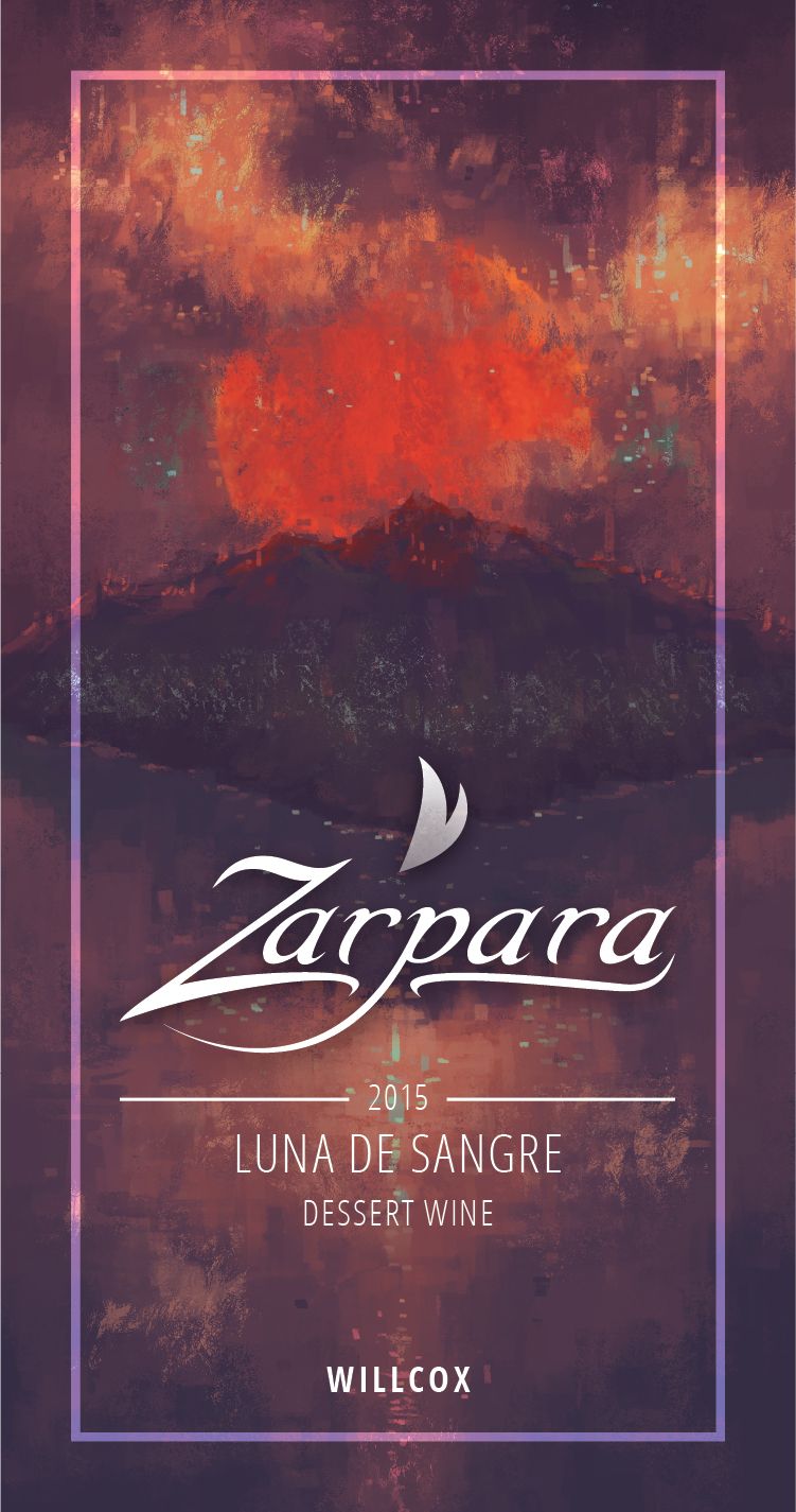 Zarpara's Luna de Sangre wine label design