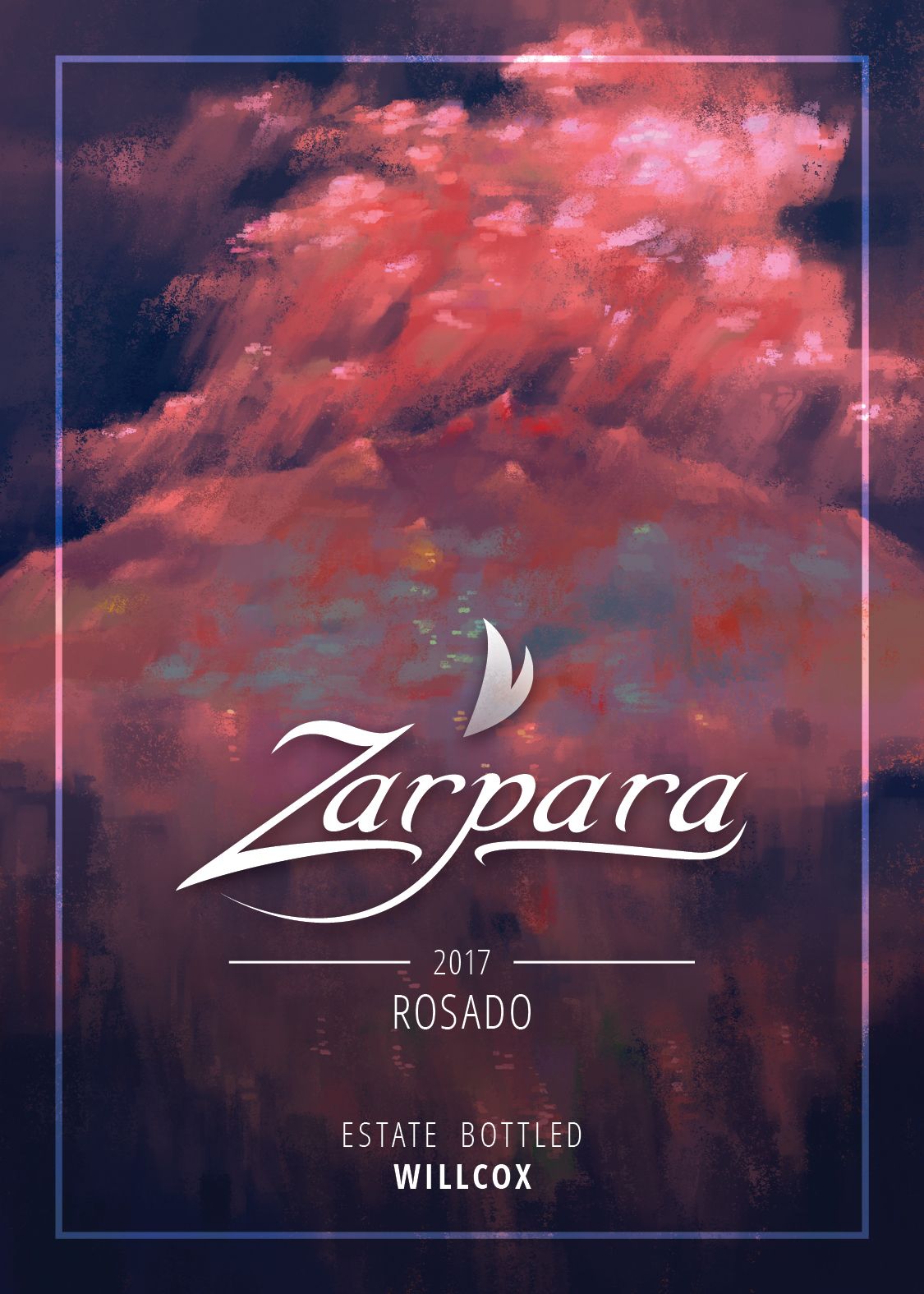 Zarpara's rosé wine label design